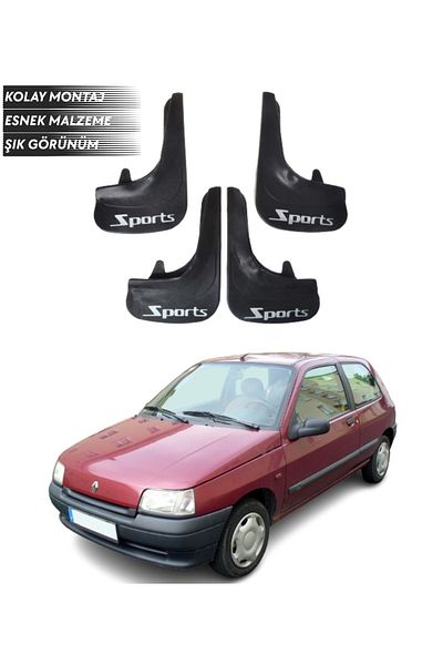 SONİKON LİNE Renault Clio 1 Compatible Sports Written 4-Piece Fender Mudguard Dust Cover Modified