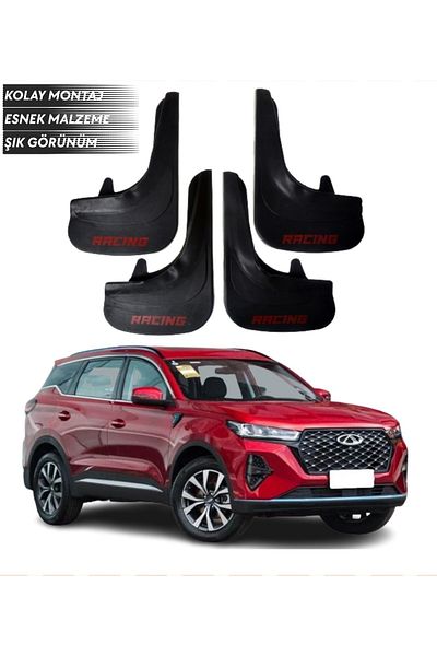 SONİKON LİNE Chery Tiggo Compatible Racing Written 4-Piece Leggings Mudguard Leggings Modified