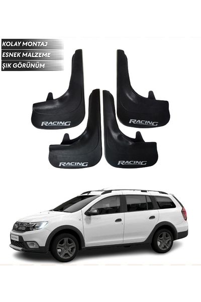 SONİKON LİNE Racing Written 4-Piece Mudguard Mudguard Dust Cover Compatible with Dacia Logan Mcv All Cases Modified