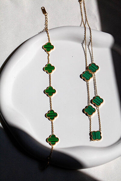 Inure Jewelry YONCA MODEL VAN CLEEF (KOLYE+BİLEKLİK) 2'Lİ SET