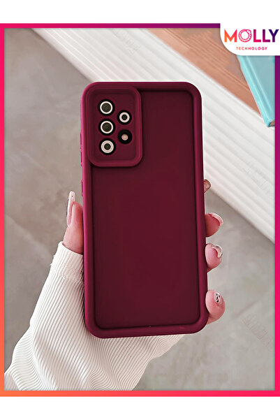 Molly Samsung Galaxy A52 İçin Vişne Çürüğü Kenarları Pan Silikon Kılıf