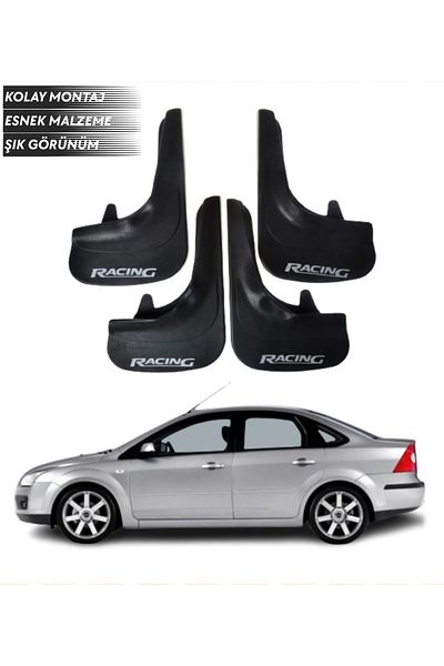 SONİKON LİNE Ford Focus 2 Compatible Racing Written 4-Piece Mudguard Mudflap Dust Cover Modified