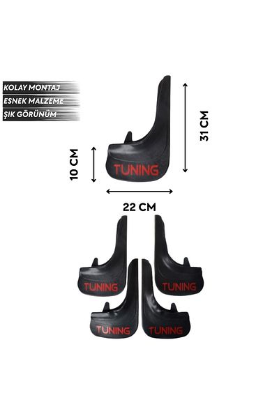 SONİKON LİNE Fiat Palio Van Tuning Written 4-Piece Fender Mudguard Dust Cover Compatible with All Cases Modified