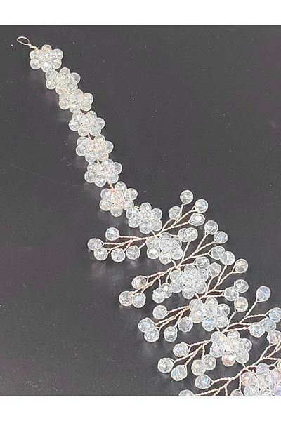 mim eşarp Accesoriu pentru păr și turban de mireasă cu mărgele, cristal floral