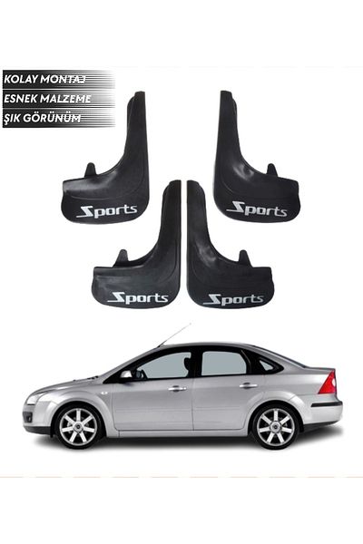 SONİKON LİNE Ford Focus 2 Compatible Sports Written 4-Piece Mudguard Mudflap Dust Cover Modified