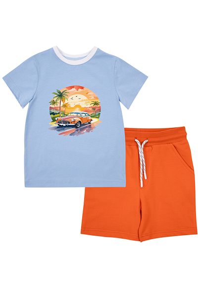 Mavipink Boy's Trolley T-Shirt and Shorts Set of 2
