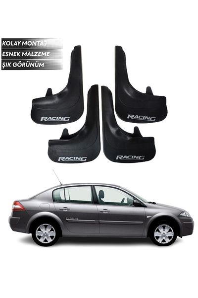SONİKON LİNE Renault Megane 2 Sd 2004-2010 Compatible Racing Written 4-Piece Mudguard Mudguard Dust Cover Modified