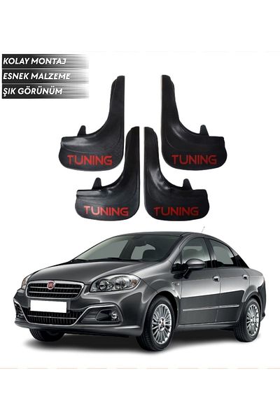 SONİKON LİNE Fiat Linea Tuning Written 4-Piece Fender Mudguard Dust Cover Compatible with All Cases Modified