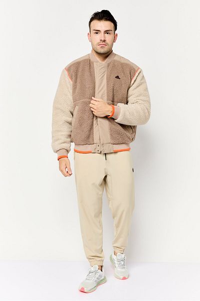 adidas Men Sportswear Fit Long Sleeve Outdoor Jacket, Taupe