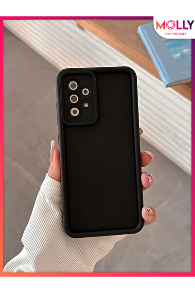 Molly Samsung Galaxy A52 İçin Siyah Kenarları Pan Silikon Kılıf