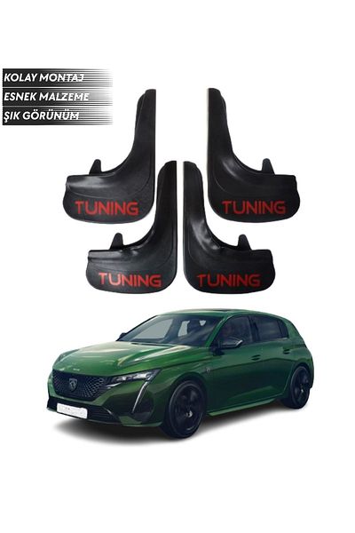 SONİKON LİNE Peugeot 308 Compatible Tuning Written 4-Piece Fender Mudguard Dust Cover Modified