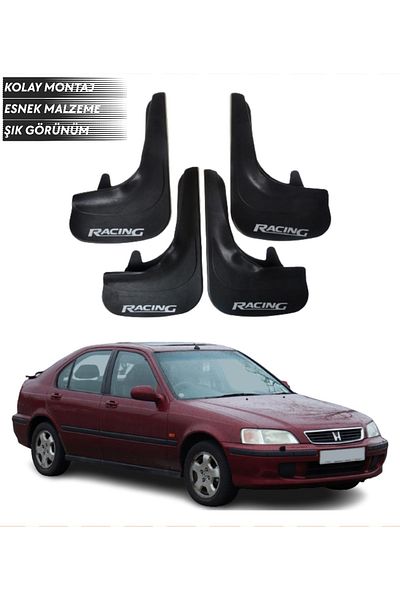 SONİKON LİNE Honda Civic Euro Hb 1996-2001 Compatible Racing Written 4-Piece Fender Mudguard Dust Cover Modified