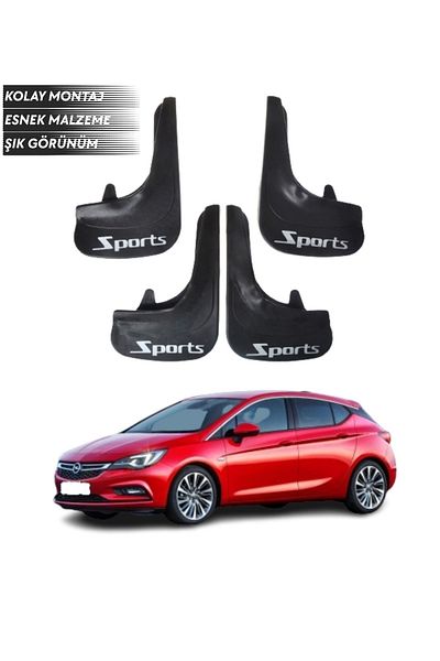 SONİKON LİNE Opel Asrta K Hb 2015-2020 Compatible Sports Written 4-Piece Mudguard Mudguard Dust Cover Modified