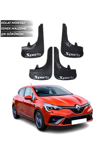 SONİKON LİNE Renault Clio 5 Hb 2019-2021 Compatible Sports Written 4-Piece Mudguard Mudguard Dust Cover Modified