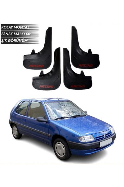 SONİKON LİNE Citroen Saxo Compatible Racing Written 4-Piece Fender Mudguard Dust Cover Modified