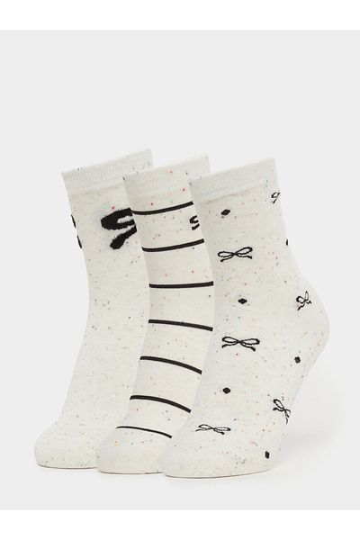 Styli Pack of 3 - Bow Knot Detail Calf Length Socks