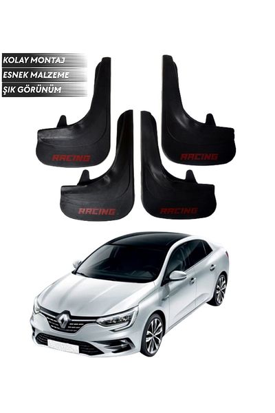 SONİKON LİNE Renault Megane 4 Sd 2016-2021 Compatible Racing Written 4-Piece Mudguard Mudguard Dust Cover Modified