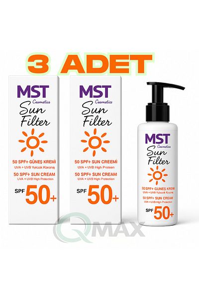 DERMASTUDİO Mst Sun Cream 100 ml * 3 Pieces Family Size Protection
