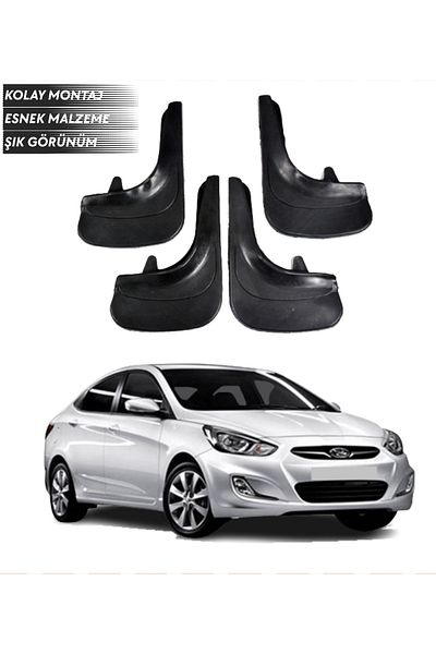 SONİKON LİNE Hyundai Accent Blue Compatible 4-Piece Fender Mud Flap Dust Cover Modified
