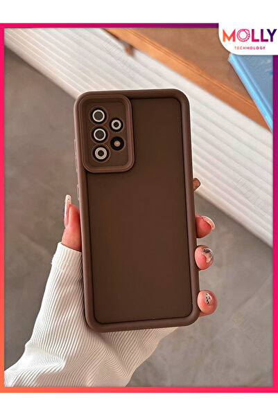 Molly Samsung Galaxy A52 İçin Fallow Brown Kenarları Pan Silikon Kılıf