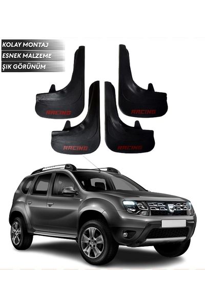 SONİKON LİNE Dacia Duster 2010-2017 Compatible Racing Written 4-Piece Mudguard Mudguard Dust Cover Modified