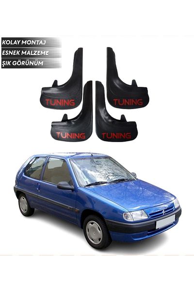SONİKON LİNE Citroen Saxo Compatible Tuning Written 4-Piece Fender Mudguard Dust Cover Modified