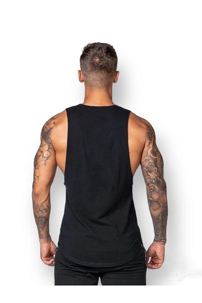MUTLUGYM Fitness Gym Tank Top Sportsman Training Tank Top Black Thick Strap (Keep Al)