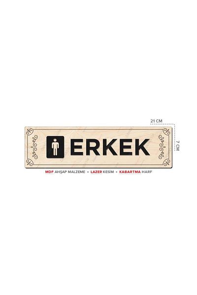 Posterya At01037 - Men's Icon Laser Cut Embossed Letter Mdf Wooden Orientation Sign (21×7cm)