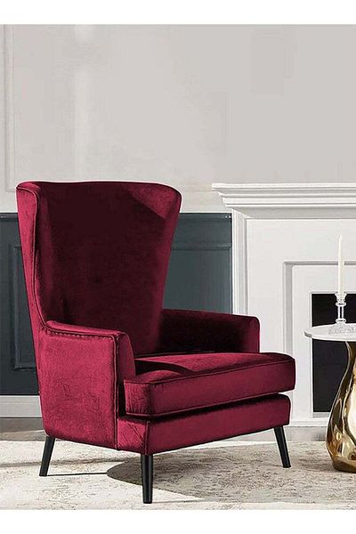 House One Velvet Royal Chair with Wingback and Arms