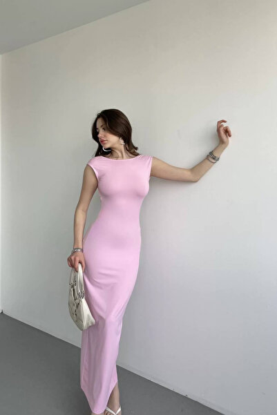 MOZENA Sırt Dekolteli Kolsuz Soft Touch Maxi Basic Elbise