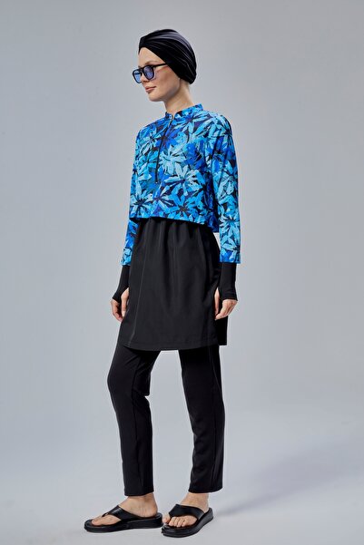 Modabenna Ψηφιακό μοτίβο εκτύπωσης Πλήρως καλυμμένο με ρυθμιζόμενο ελαστικό αλεξίπτωτο μαγιό Hijab 3 τεμαχίων