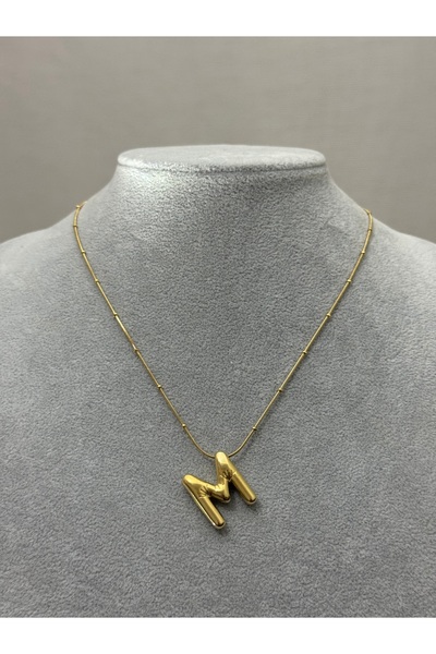 XUPING JEWELRY 18K altın kaplama M harfi gold Çelik kolye paslanmaz kararmaz