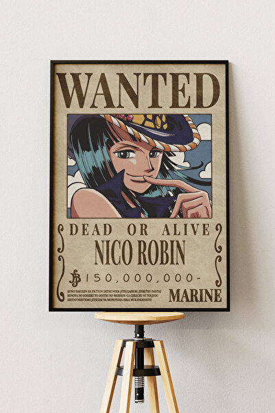 Anime Marketi One Piece Wanted Tasarımlı Çerçevesiz Poster 33x48 Boyutunda
