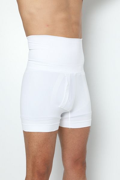 bazaar-turkey all you need Men's High Waist Double Boxer Corset 6013 White