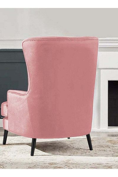House One Velvet Royal Chair with Wingback and Arms
