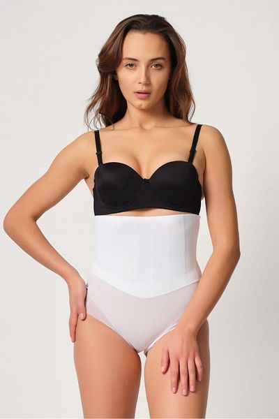 emosavm White Emay 2945 Tulle Slip Laser Corset with Caring