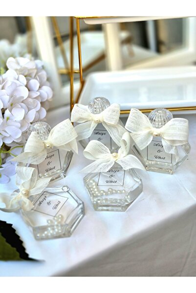 tutu hediye dükkanı Ortanca Detaylı Cam Şişe Köşegen Kolonya Söz, Nişan, Nika...