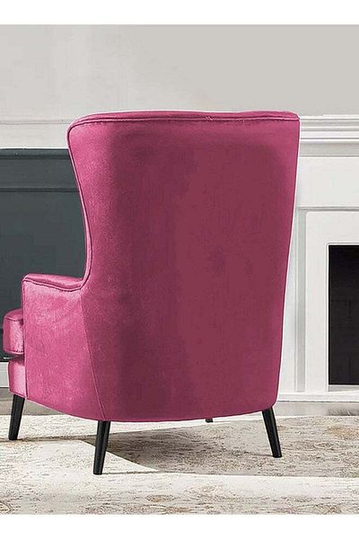 House One Velvet Royal Chair with Wingback and Arms