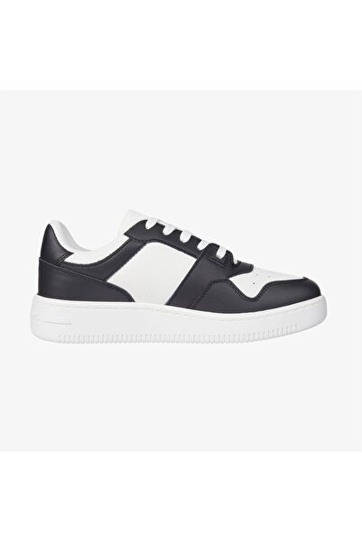 Tommy Hilfiger Schwarzer Leder-Sneaker – bequeme flache Unterseite, atmungsak...