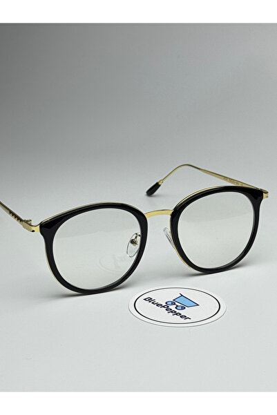 BluePepper PANTHERA SİYAH MAVİ IŞIK KORUMALI GÖZLÜK Yuvarlak Metal Çerçeve 50...