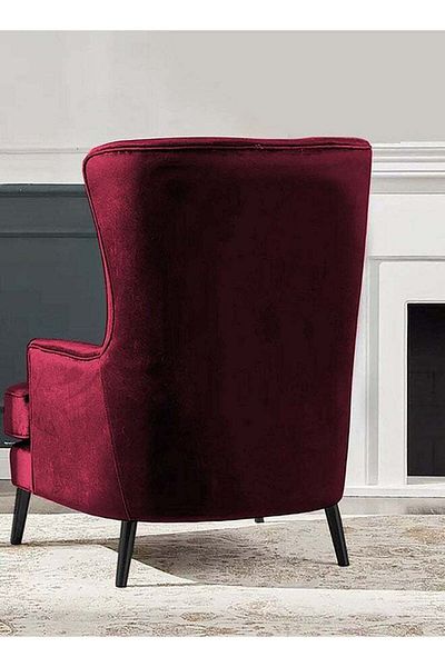 House One Velvet Royal Chair with Wingback and Arms