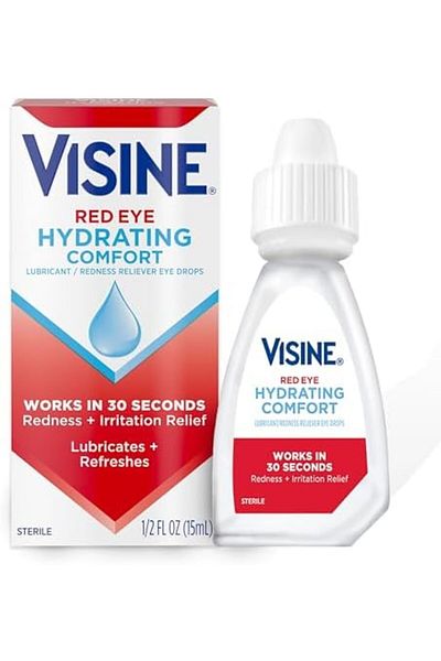 visine Red Eye Hydrating Comfort Redness Relief and Lubricant Eye Drops, 0.5 fl. oz