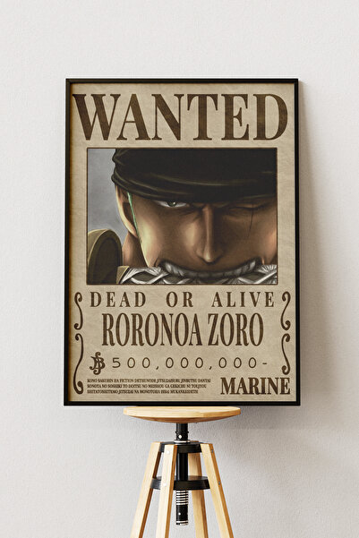 Anime Marketi One Piece Wanted Tasarımlı Çerçevesiz Poster 33x48 Boyutunda