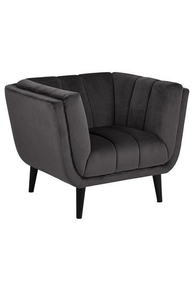 House One Side Chair| swedish wood and Linen - Black - 75x75x80 cm