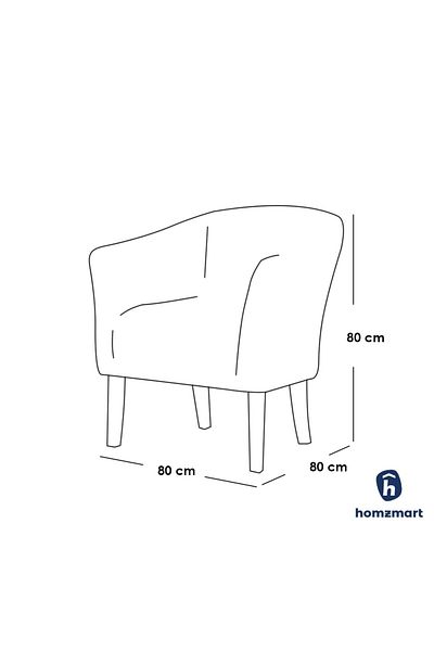 House One Arm Chair|Thai wood and Velvet - Beige - 80×80×80 cm