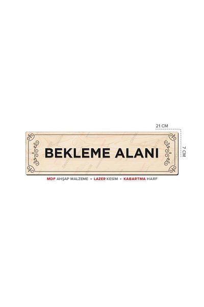 Posterya At01016 - Waiting Area Laser Cut Embossed Letter Mdf Wood Directional Sign (21×7cm)