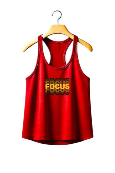 MUTLUGYM Fitness Gym Tank Top Sportsman Training Athlete Red Thin Strap (Focus)