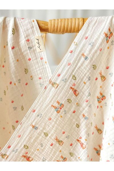 Zezig Hello Bebi Series Set of 2 Muslin Blankets - Rabbits 85X85