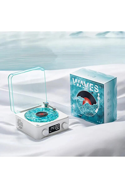 Dynego Nostalji Plak Çalar Bluetooth 3D Ses Dalgası Retro Müzik Subwoofer Pla...