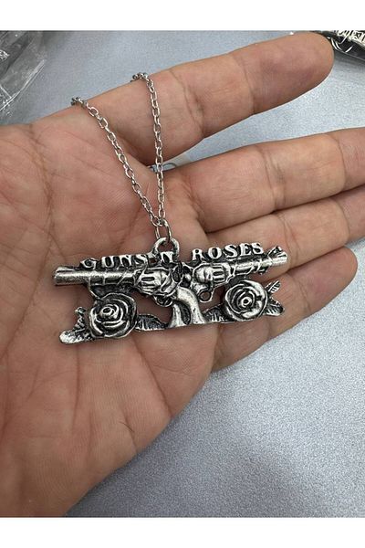 Herşey Nota Guns N' Roses – Red Rose Metal Necklace 60 cm |   Rock & Metal Style Jewelry
